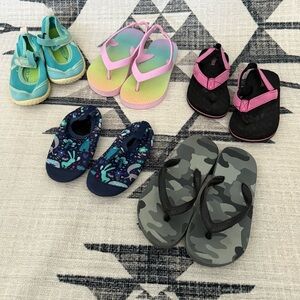 Toddler Summer Footwear Bundle: Water Shoes & Flip-Flops (5 Pairs)